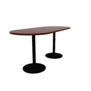 Proof 36" x 84" Racetrack Pedestal Counter Table with Round Steel Base Pair HPL Top