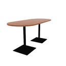 Proof 36" x 84" Racetrack Pedestal Counter Table with Square Steel Base Pair HPL Top