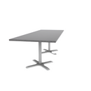 Proof 36" x 96" Rectangle Pedestal Cafe Table with X-Base Pair HPL Top