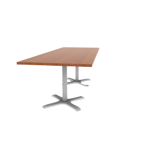Proof 36" x 96" Rectangle Pedestal Cafe Table with X-Base Pair HPL Top