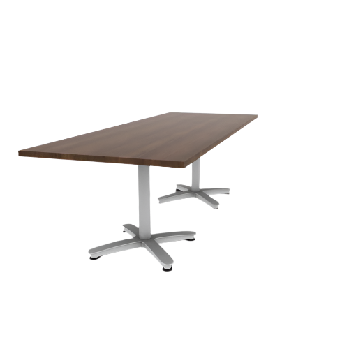 Proof 36" x 96" Rectangle Pedestal Cafe Table with Arched Base Pair HPL Top