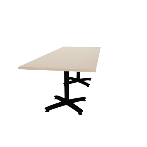 Proof 36" x 96" Rectangle Pedestal Cafe Table with Arched Base Pair HPL Top
