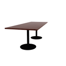 Proof 36" x 96" Rectangle Pedestal Cafe Table with Round Steel Base Pair HPL Top