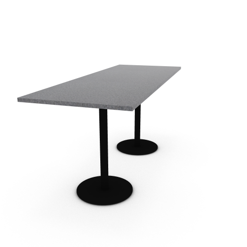 Proof 36" x 96" Rectangle Pedestal Counter Table with Round Steel Base Pair HPL Top