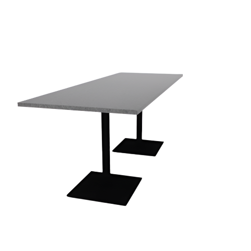 Proof 36" x 96" Rectangle Pedestal Counter Table with Square Steel Base Pair HPL Top