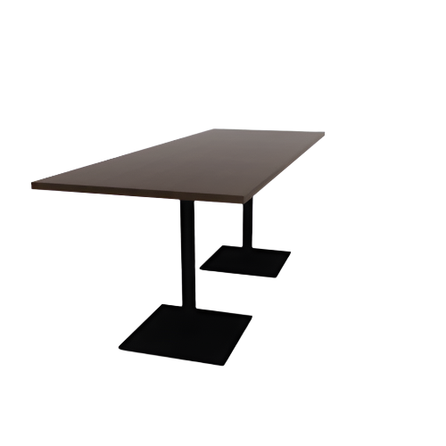 Proof 36" x 96" Rectangle Pedestal Counter Table with Square Steel Base Pair HPL Top