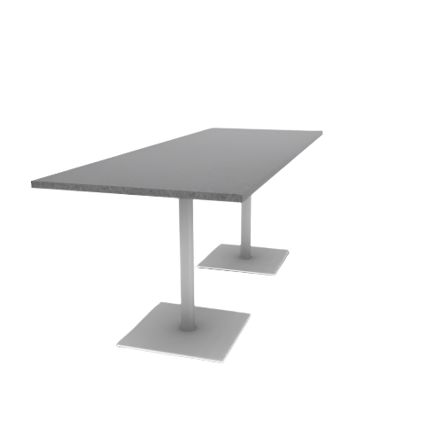 Proof 36" x 96" Rectangle Pedestal Counter Table with Square Steel Base Pair HPL Top