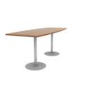 Proof 36" x 96" Boat Pedestal Counter Table with Round Base Pair HPL Top