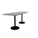 Proof 36" x 96" Boat Pedestal Counter Table with Round Base Pair HPL Top