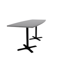 Proof 36" x 96" Boat Pedestal Counter Table with X-Base Pair HPL Top