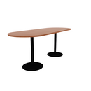 Proof 36" x 96" Racetrack Pedestal Counter Table with Round Base Pair HPL Top