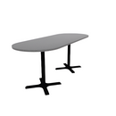 Proof 36" x 96" Racetrack Pedestal Counter Table with X-Base Pair HPL Top