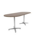 Proof 36" x 96" Racetrack Pedestal Counter Table with Arched Base Pair HPL Top