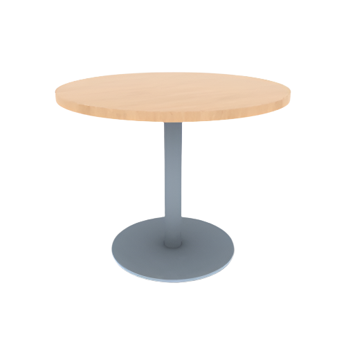 Proof 36" Dia Round Pedestal Cafe Table with Round Stainless Steel Base HPL Top