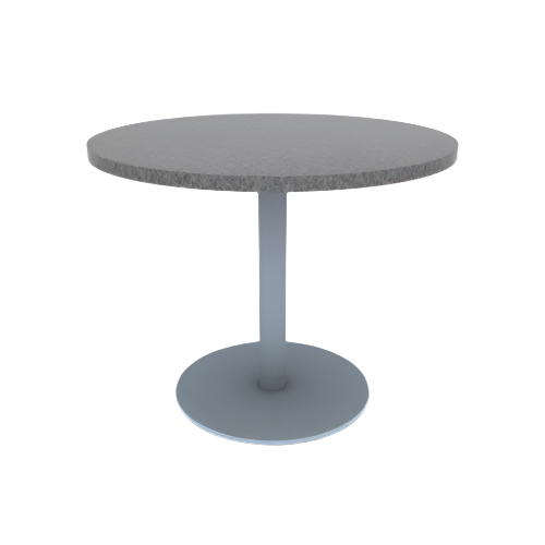 Proof 36" Dia Round Pedestal Cafe Table with Round Stainless Steel Base HPL Top
