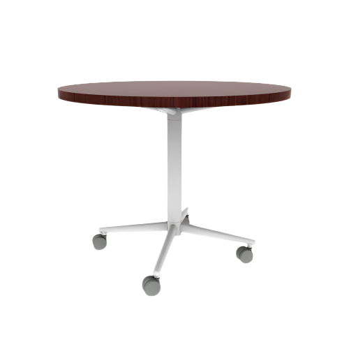 Vaux 36" Round Cafe Table HPL Top with Square Edge Casters 30"H