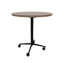 Vaux 36" Round Conference Table HPL Top with Square Edge Casters 36"H
