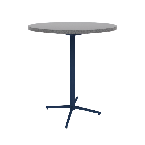 Vaux 36" Round Bar Table HPL Top with Square Edge Glides 42"H