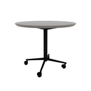 Vaux 36" Round Cafe Table HPL Top with Knife Edge Casters 30"H