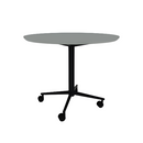 Vaux 36" Round Cafe Table HPL Top with Knife Edge Casters 30"H