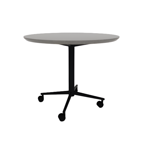 Vaux 36" Round Cafe Table HPL Top with Knife Edge Casters 30"H