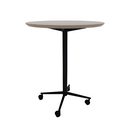 Vaux 36" Round Bar Table HPL Top with Knife Edge Casters 42"H