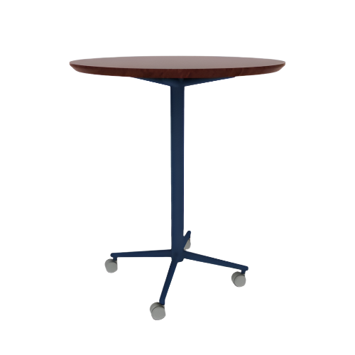 Vaux 36" Round Bar Table HPL Top with Knife Edge Casters 42"H