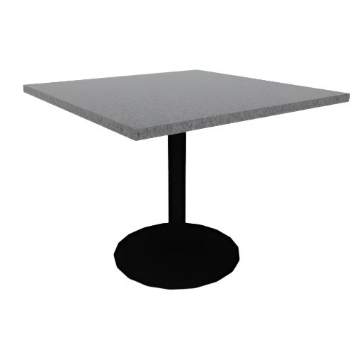 Proof 36" Square Pedestal Cafe Table with Cast Iron Round Base HPL Top