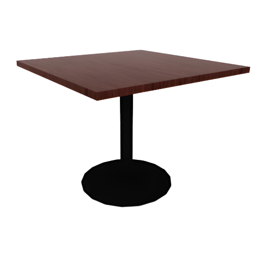 Proof 36" Square Pedestal Cafe Table with Cast Iron Round Base HPL Top