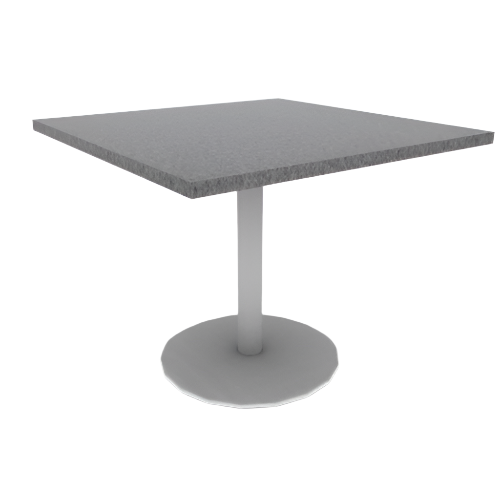 Proof 36" Square Pedestal Cafe Table with Cast Iron Round Base HPL Top