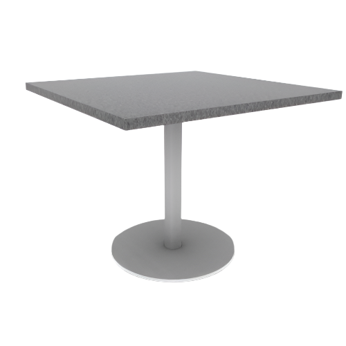 Proof 36" Square Pedestal Cafe Table with Round Steel Base HPL Top