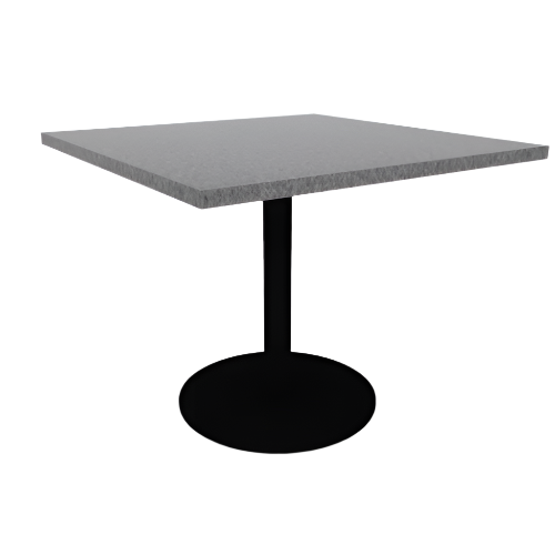 Proof 36" Square Pedestal Cafe Table with Round Steel Base HPL Top