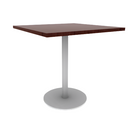 Proof 36" Square Pedestal Counter Table with Round Steel Base HPL Top