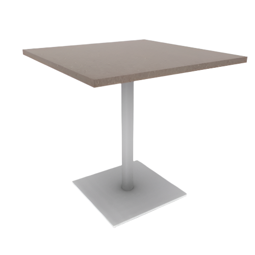 Proof 36" Square Pedestal Cafe Table with Square Steel Base HPL Top