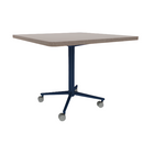 Vaux 36" Rounded Square Cafe Table HPL Top with Square Edge Casters 30"H