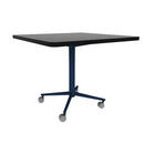 Vaux 36" Rounded Square Cafe Table HPL Top with Square Edge Casters 30"H