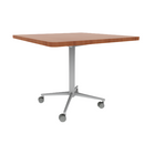 Vaux 36" Rounded Square Cafe Table HPL Top with Square Edge Casters 30"H