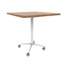 Vaux 36" Rounded Square Conference Table HPL Top with Square Edge Casters 36"H