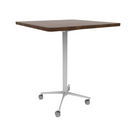 Vaux 36" Rounded Square Bar Table HPL Top with Square Edge Casters 42"H