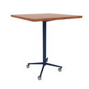 Vaux 36" Rounded Square Bar Table HPL Top with Square Edge Casters 42"H