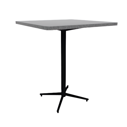Vaux 36" Rounded Square Bar Table HPL Top with Square Edge Glides 42"H