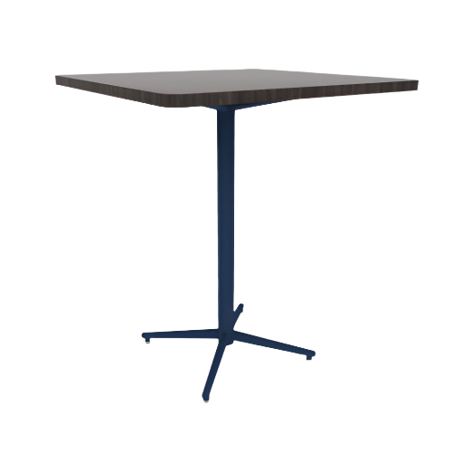 Vaux 36" Rounded Square Bar Table HPL Top with Square Edge Glides 42"H
