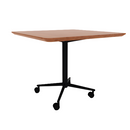 Vaux 36" Rounded Square Cafe Table HPL Top with Knife Edge Casters 30"H