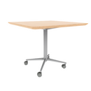 Vaux 36" Rounded Square Cafe Table HPL Top with Knife Edge Casters 30"H