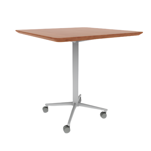 Vaux 36" Rounded Square Conference Table HPL Top with Knife Edge Casters 36"H