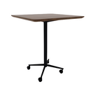 Vaux 36" Rounded Square Bar Table HPL Top with Knife Edge Casters 42"H