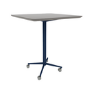 Vaux 36" Rounded Square Bar Table HPL Top with Knife Edge Casters 42"H