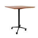 Vaux 36" Rounded Square Bar Table HPL Top with Knife Edge Casters 42"H