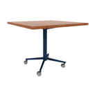Vaux 36" Square Cafe Table HPL Top with Square Edge Casters 30"H