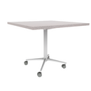 Vaux 36" Square Cafe Table HPL Top with Square Edge Casters 30"H